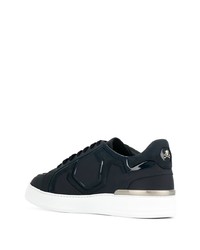 Baskets basses en cuir bleu marine Philipp Plein