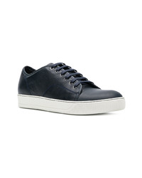 Baskets basses en cuir bleu marine Lanvin