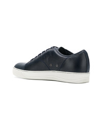 Baskets basses en cuir bleu marine Lanvin