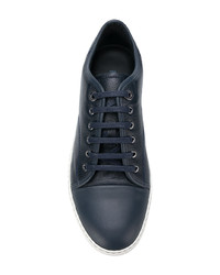 Baskets basses en cuir bleu marine Lanvin