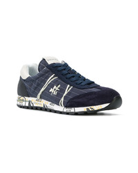 Baskets basses en cuir bleu marine Premiata