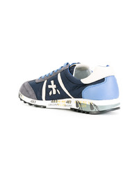 Baskets basses en cuir bleu marine Premiata