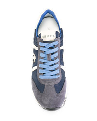 Baskets basses en cuir bleu marine Premiata