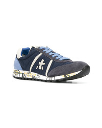 Baskets basses en cuir bleu marine White Premiata