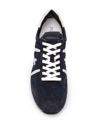 Baskets basses en cuir bleu marine Premiata