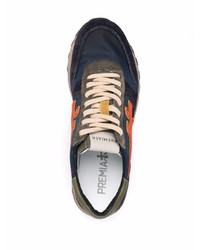 Baskets basses en cuir bleu marine Premiata