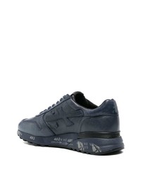 Baskets basses en cuir bleu marine Premiata