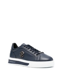 Baskets basses en cuir bleu marine Roberto Cavalli