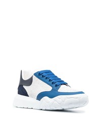 Baskets basses en cuir bleu marine Alexander McQueen