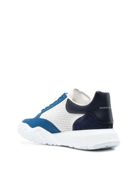 Baskets basses en cuir bleu marine Alexander McQueen