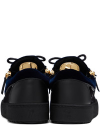 Baskets basses en cuir bleu marine Giuseppe Zanotti