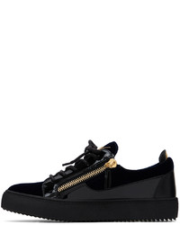 Baskets basses en cuir bleu marine Giuseppe Zanotti