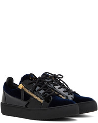 Baskets basses en cuir bleu marine Giuseppe Zanotti