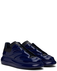 Baskets basses en cuir bleu marine Alexander McQueen