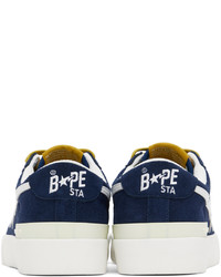 Baskets basses en cuir bleu marine BAPE