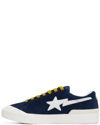 Baskets basses en cuir bleu marine BAPE