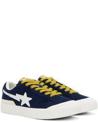 Baskets basses en cuir bleu marine BAPE