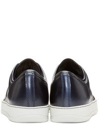 Baskets basses en cuir bleu marine Lanvin