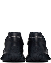 Baskets basses en cuir bleu marine Alexander McQueen