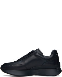 Baskets basses en cuir bleu marine Alexander McQueen