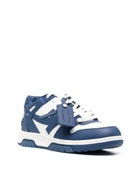 Baskets basses en cuir bleu marine Off-White