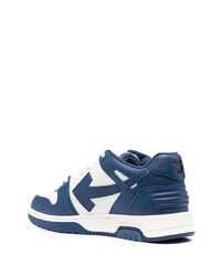 Baskets basses en cuir bleu marine Off-White