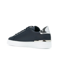 Baskets basses en cuir bleu marine Philipp Plein