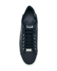 Baskets basses en cuir bleu marine Philipp Plein