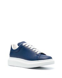 Baskets basses en cuir bleu marine Alexander McQueen