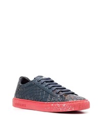 Baskets basses en cuir bleu marine Hide&Jack