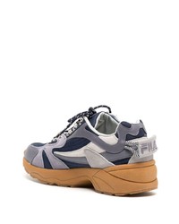 Baskets basses en cuir bleu marine Fila