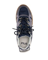 Baskets basses en cuir bleu marine Fila