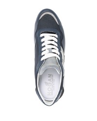 Baskets basses en cuir bleu marine Hogan