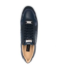 Baskets basses en cuir bleu marine Philipp Plein