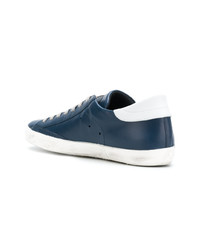 Baskets basses en cuir bleu marine Philippe Model