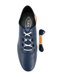 Baskets basses en cuir bleu marine Tod's