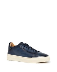 Baskets basses en cuir bleu marine Santoni