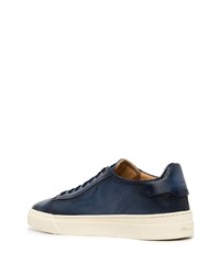 Baskets basses en cuir bleu marine Santoni