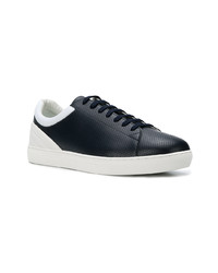 Baskets basses en cuir bleu marine Ea7 Emporio Armani