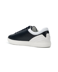 Baskets basses en cuir bleu marine Ea7 Emporio Armani