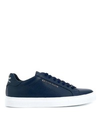 Baskets basses en cuir bleu marine Philipp Plein