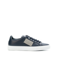 Baskets basses en cuir bleu marine Philipp Plein