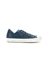 Baskets basses en cuir bleu marine Philippe Model