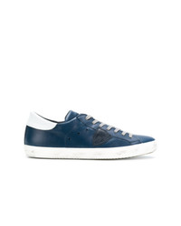 Baskets basses en cuir bleu marine Philippe Model