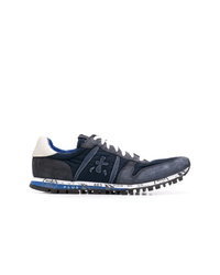 Baskets basses en cuir bleu marine Premiata