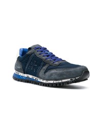 Baskets basses en cuir bleu marine Premiata