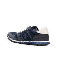 Baskets basses en cuir bleu marine Premiata