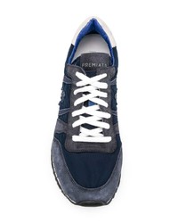 Baskets basses en cuir bleu marine Premiata