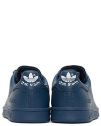 Baskets basses en cuir bleu marine Adidas By Raf Simons