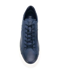 Baskets basses en cuir bleu marine Hogan